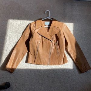 Spiegel size 6 Camel Leather Moto Jacket
